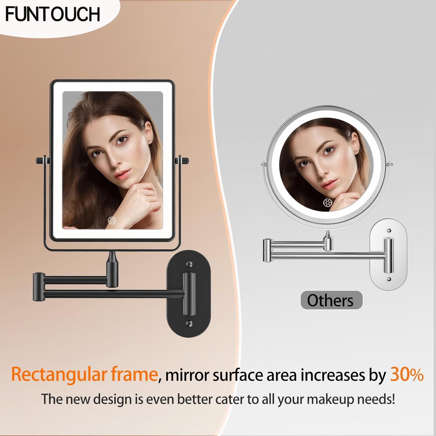 Funtouch Double Sided Magnifying Wall Mirror 8.7 Inch Black photo 6