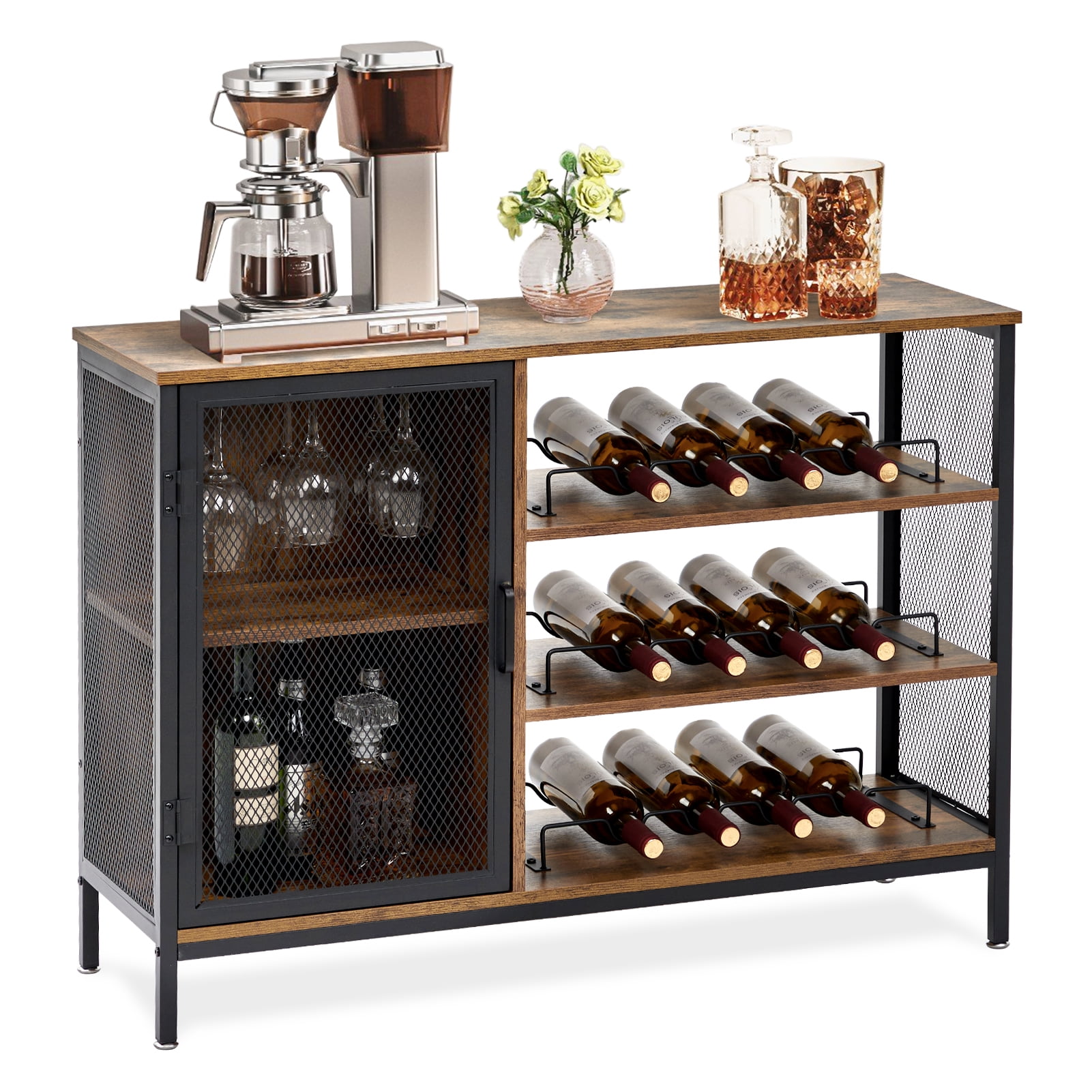 WhizMax Bar for Liquor and Glasses, Industrial Coffee Bar