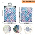 thumbnail image 5 of Yayeee 4 Pack Qtip Holder Dispenser for Bathroom with Lid Cotton Swab Canister, Purple Art Pattern, 5 of 6