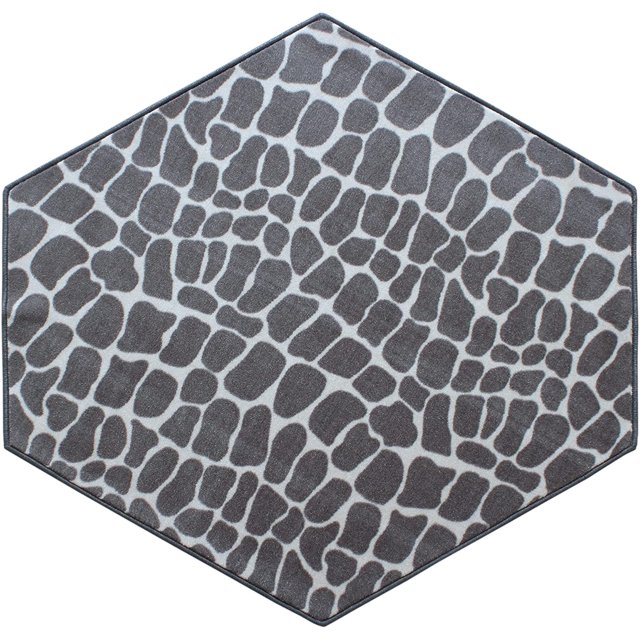 Animal Collection Custom Size Animal Print Area Rug for Living Room, Dining Room, Kitchen, Bedroom, Kids, Crocodile Light Grey - 3' Hexagon