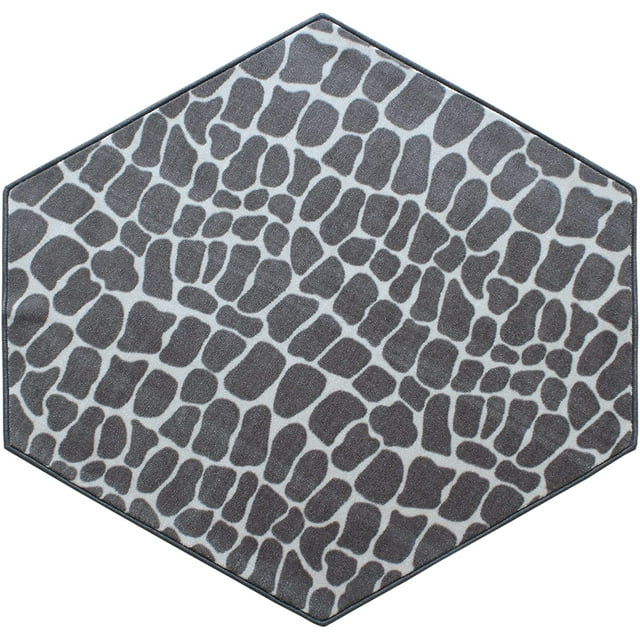 Animal Collection Custom Size Animal Print Area Rug for Living Room, Dining Room, Kitchen, Bedroom, Kids, Crocodile Light Grey - 3' Hexagon