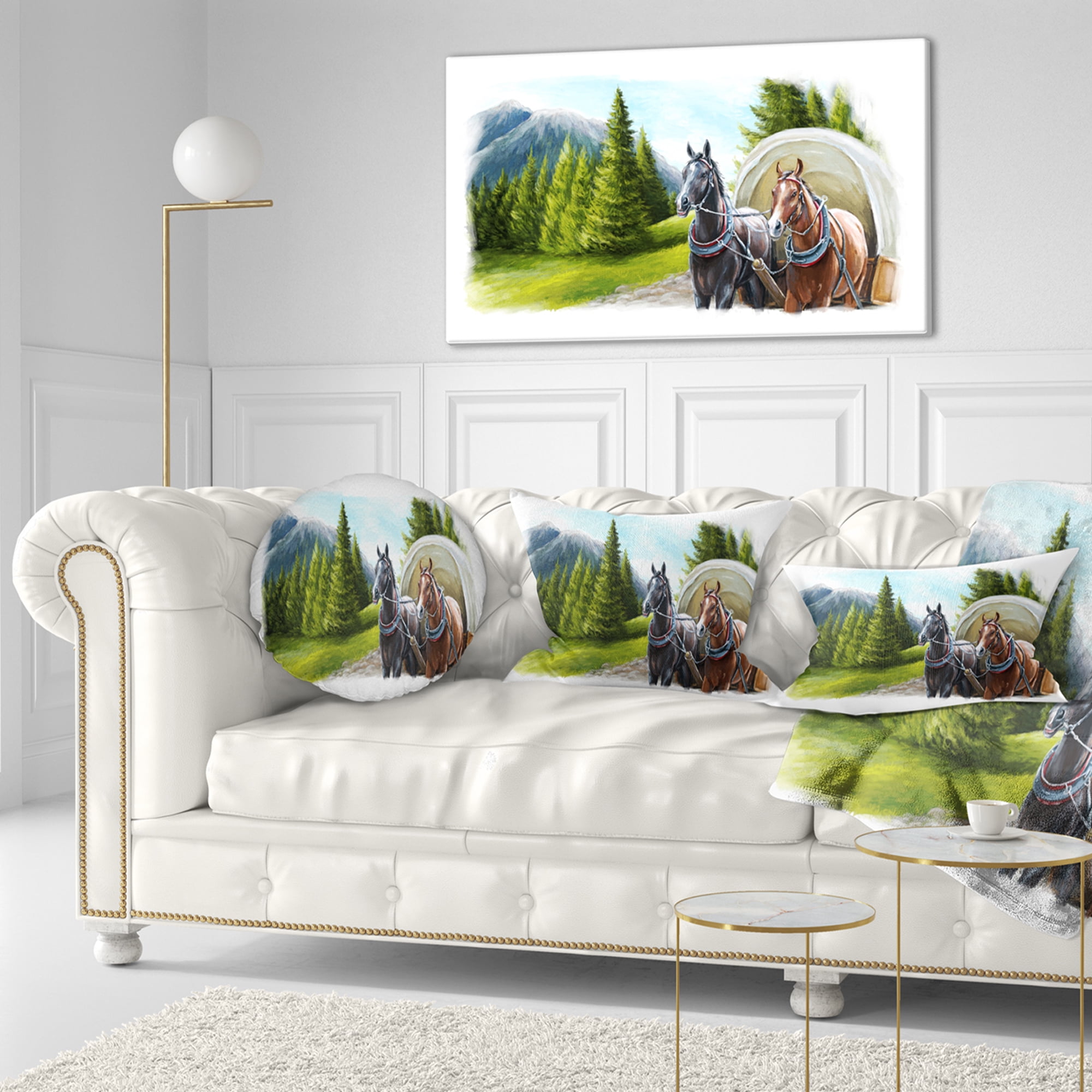 Designart 12" x 20" Multi-color Polyester Throw Pillow