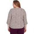 thumbnail image 2 of Alfred Dunner Womens Plus-Size Textured Shimmer Space Dye Top With Necklace, 2 of 4