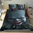 thumbnail image 1 of Payaso Pennywise Conjunto de sábanas temático, trío de piezas, cómodo y amigable con la piel, diseño único, regalo de decoración para el hogar para familiares, amigos y fans,135cm *200cm, 1 of 6