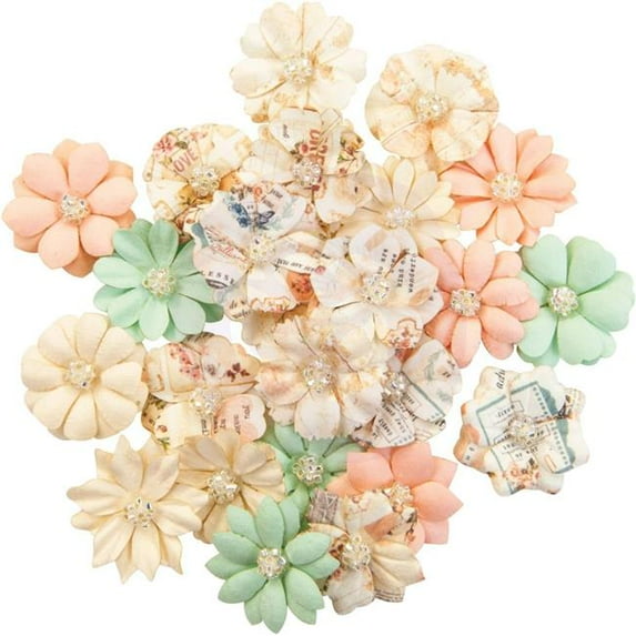 Prima Marketing 642884 Mulberry Paper Flowers - Lovely Peaches & Apricot Honey, Assorted Color
