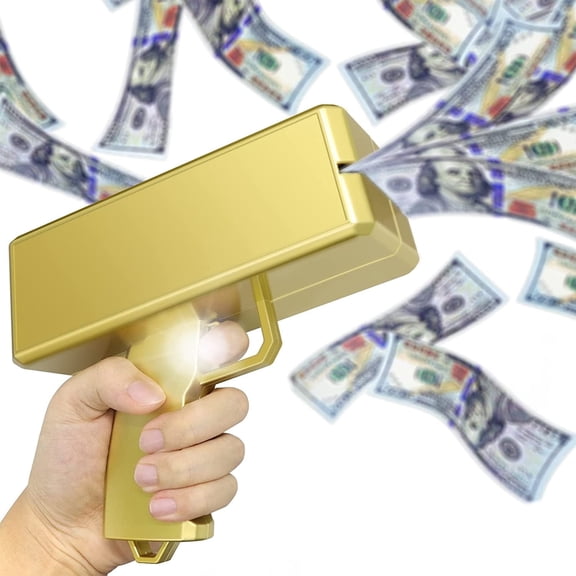 LQCrafK Gold Money Guns Shooter, Super Money Gun Make it Rain Toy Gun, Handheld Spary Cash Gun for Game Movies Party Supplies(Golden)