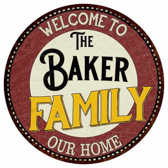 The Baker Family 12" Round Metal Sign Kitchen Game Room Décor 200120038039