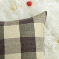 thumbnail image 6 of PiccoCasa Cotton Linen Throw Pillowcase 18"x18" Plaid Sofa Cushion Cover, Brown , Khaki, 6 of 7