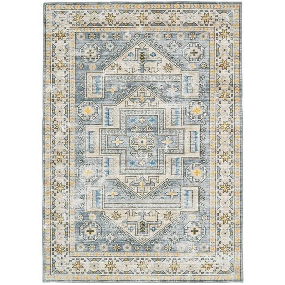Parson 3' x 5' Washable Accent Rug, Grey and Beige