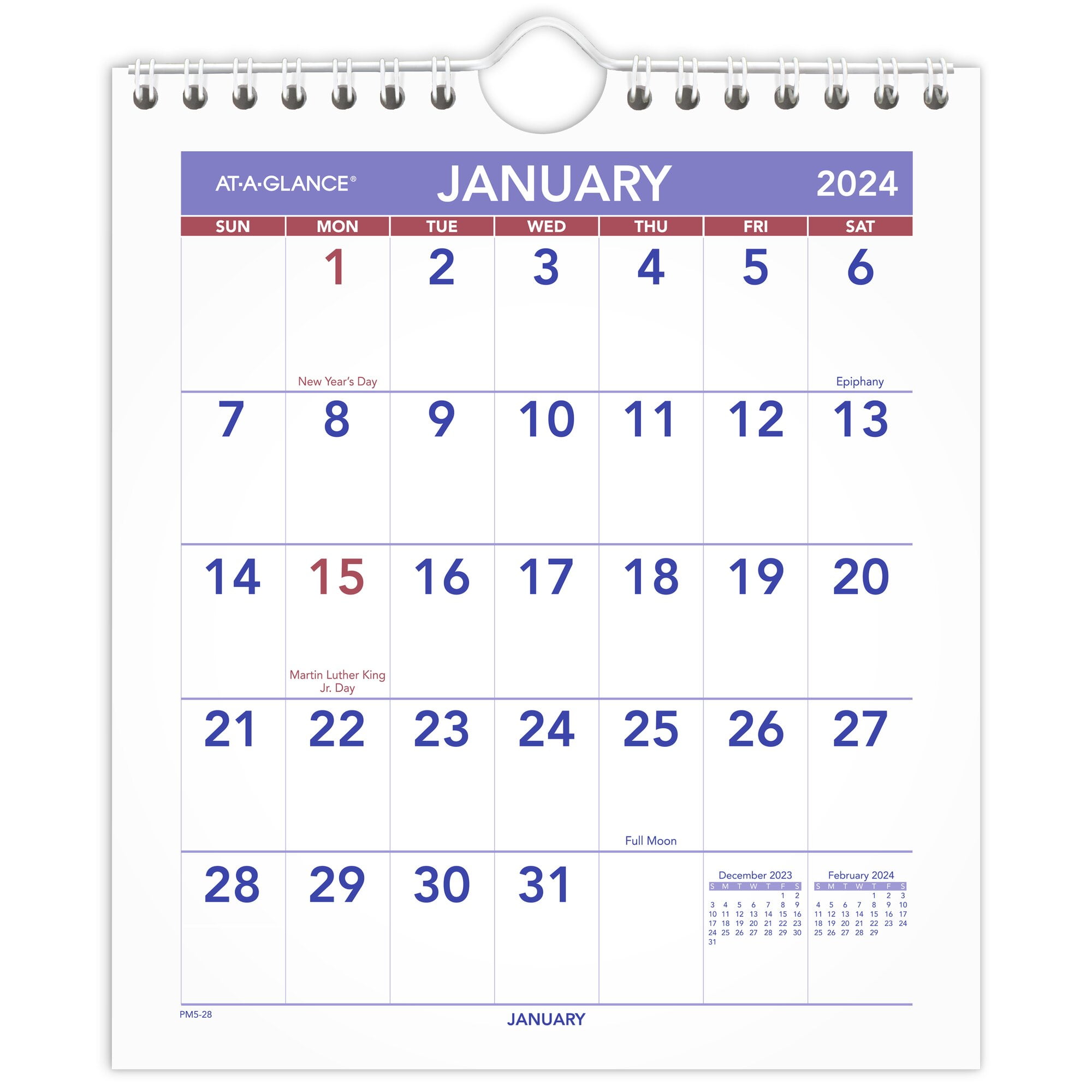 ATAGLANCE 2024 Monthly Wall Calendar Mini 6 12 x 7 12 Monthly Wall