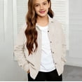 thumbnail image 5 of Mercatoo Teen Boys Girls Corduroy Long Sleeve Shirt with Pockets Kids Casual Button Down Jacket Youth Lightweight Lapel Shacket, 5 of 9