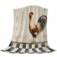 thumbnail image 6 of Vintage Rooster Blanket Soft Cozy Warm Throw Blanket for Couch, Plush Fuzzy Flannel Fleece Blankets for Sofa, Watercolor Pastoral Animals Buffalo Bed Blankets Lightweight Gifts for Women, 50"x60", 6 of 9
