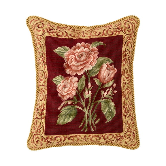 Gold Filagree #1 Needlepoint Accent Pillow, 13" x 15"