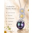 thumbnail image 4 of TANGPOET 925 Sterling Silver Black Pearl Flower Dasiy Necklace for Women, 4 of 5