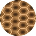 thumbnail image 1 of Ahgly Tapis Rond Lavable en Machine Intérieur Transitionnel Brun Selle, 7 Pieds Rond, 1 of 7
