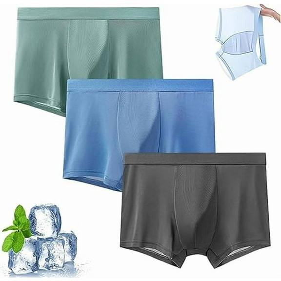 Ice Boxer Pro for Men Ultra Comfortable Silk Underwear, Cooling Breathable Seamless High Men's boxer briefs