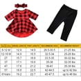 thumbnail image 3 of Fioukiay Conjunto De Ropa De 3 Piezas Para Bebés Y Niñas, Trajes De Navidad, Ropa De Boutique, Vestido De Túnica A Cuadros De Búfalo, Parte Superior, Polainas, Pantalones, Diadema, Conjunto De Ropa De, 3 of 5