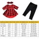 thumbnail image 3 of Fioukiay Conjunto De Ropa De 3 Piezas Para Bebés Y Niñas, Trajes De Navidad, Ropa De Boutique, Vestido De Túnica A Cuadros De Búfalo, Parte Superior, Polainas, Pantalones, Diadema, Conjunto De Ropa De, 3 of 5