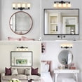 thumbnail image 5 of 24" Modern 4-Light Vanity Bathroom Mirror Light, Frosted White Glass with Black Iron Frame, Contemporary Wall Sconce for Bedroom, Bathroom, And Dressing Room (Bulb Not Included), 5 of 9