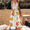 thumbnail image 2 of Autumn Harvest Maple Leaves Thanksgiving Fine Art Sleeveless Dress Summer Dress Woman 2025, 2 of 7