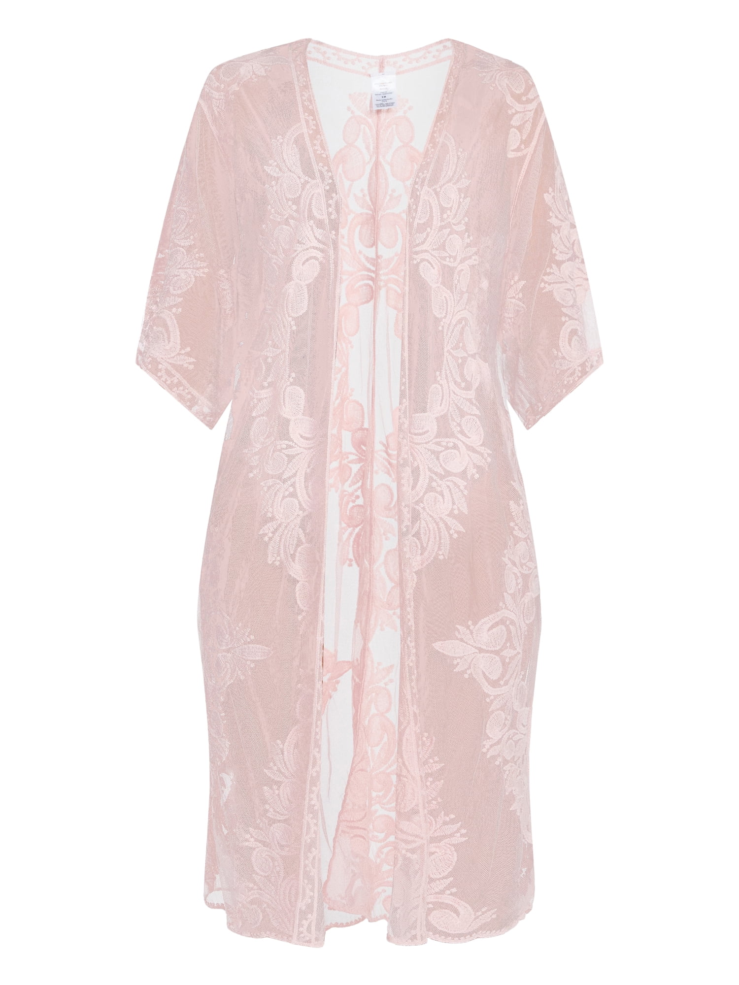 Time and Tru Women's Lace Coverup, Sizes XXL/XXXL, Pink Smoke