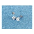 thumbnail image 2 of EOEMY White Gold Plated Earring Square Aaa Cubic Zirconia 6mm Women'S G253-Default, 2 of 4