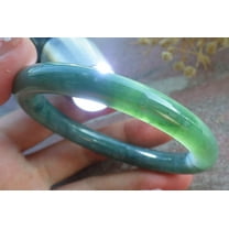 Icy Green Natural A JADE Jadeite Circle Bangle Bracelet 55 mm 681423 TN