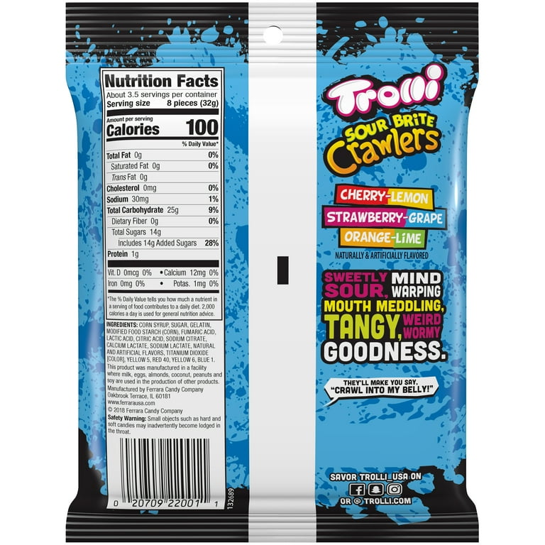 Trolli Sour Brite Crawlers Gummy Worms 4 oz Walmart