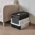 thumbnail image 2 of Premium Large Enclosed Cat Litter Box with Double Entry (Front & Top), Drawer-Type Cleaning System, PP Resin Construction, Anti-Scatter Litter Hole, Includes Litter Shovel, Spacious Interior, 2 of 6