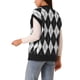 thumbnail image 3 of Chaleco de suéter sin mangas de color contrastante para mujer INSPIRE CHIC con cuello en V, 3 of 5