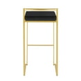 thumbnail image 5 of Fuji Contemporary Barstool in Gold with Black Velvet Cushion by LumiSource - Set of 2, 5 of 7