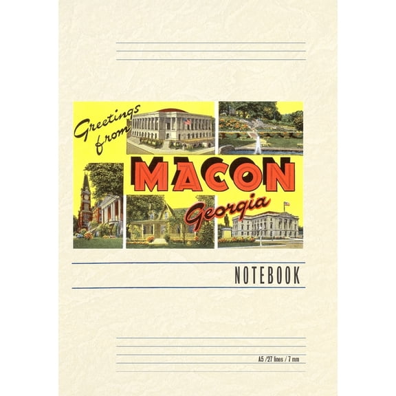 Vintage Lined Notebook Greetings from Macon (Paperback)