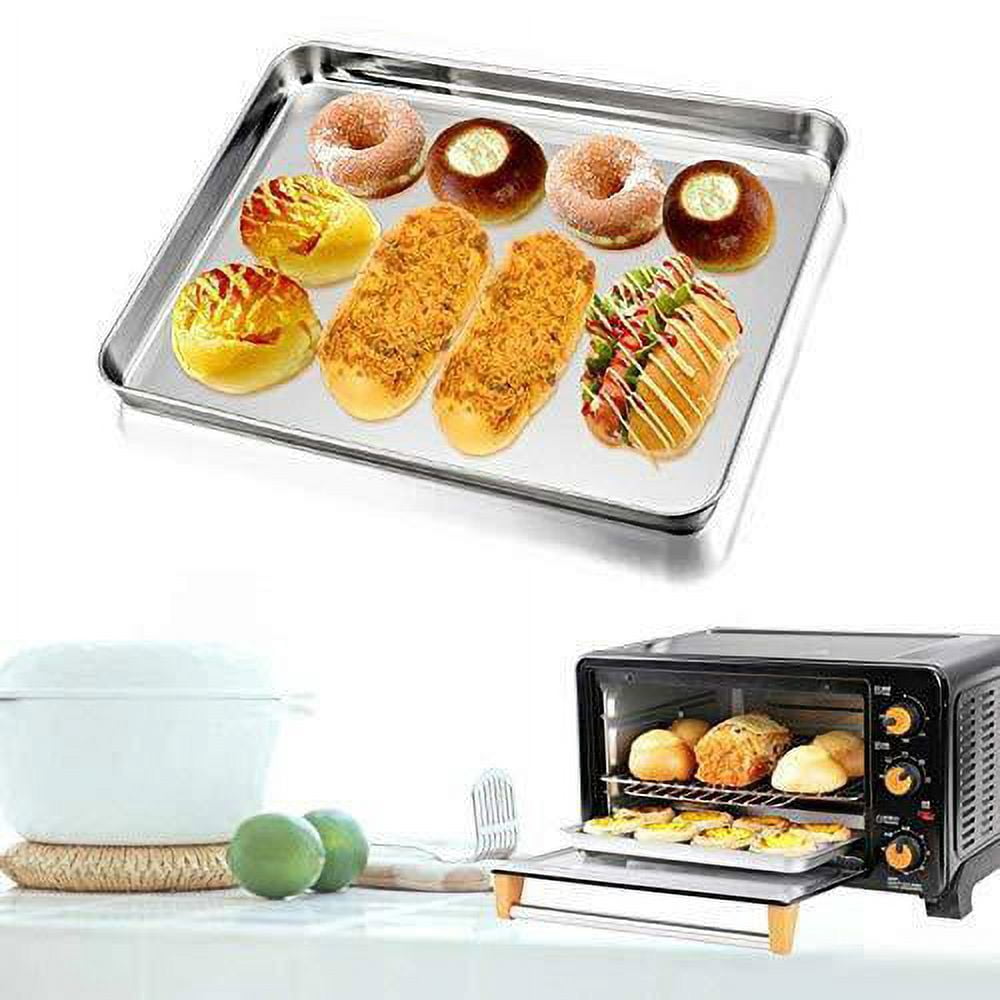 Baking Sheet Cookie Sheet Set of 2, Pure Stainless Steel baking Pan Tray