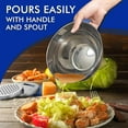 thumbnail image 3 of Mixing Bowls with Lids Set of 3, Stainless Steel Nesting Bowls with Blue Airtight Lids, Non-Slip Base, Graters & Handle - Prep, Mixing, and Food Storage Bowls, 3 of 7