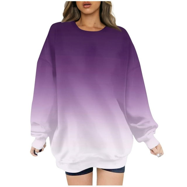 Meichang Chandail en Molleton Surdimensionné pour Femmes Manches Longues Col Rond Chandails en Molleton Tendance Gris Pull Ample