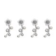 thumbnail image 4 of Sonducket Pendientes de botón ligeros para mujer - Pendientes de flores de aleación hechos a mano delicados y modernos Pendientes de perlas plateado 2Conjunto, 4 of 6