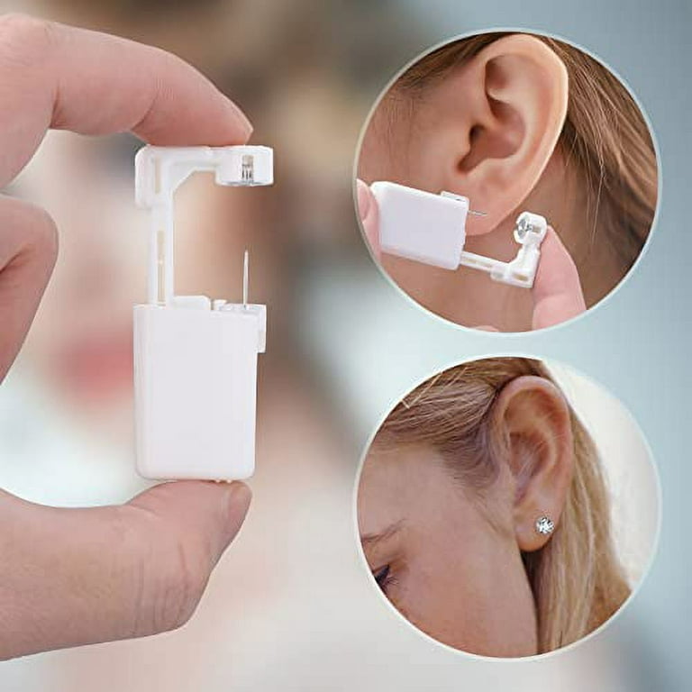 2 Pcs Ear Piercing Kit, Anzero Disposable Sterile Ear Piercing Kit Painless  Ear Piercing Gun Tool with Built-in 5mm Hypoallergenic Ear Studs