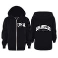 thumbnail image 2 of Vividxx Hoodies For Girls Long Sleeve Letter Print Hooded Sweatshirts Kids Soft Zip Up Hoodie With Pocket Fashion Clothing 11-12 Years, 2 of 7