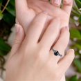thumbnail image 6 of Natural Black Onyx Size-10 Art Deco Oval Vintage Rings Leaf Filigree Design CZ Wedding Engagement Ring For Women 925 Sterling Silver Gifts For Her, 6 of 6
