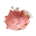 thumbnail image 4 of Bandeja de baratija de cerámica Salvador con forma de flor y soporte para tarjetas de visita con estatua de pájaros Rosa, 4 of 10