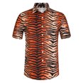 thumbnail image 1 of Unique Bargains Chemises à Manches Courtes d'Été pour Hommes à Imprimé Léopard, Imprimé Animal, Imprimé Tigre m, 1 of 6