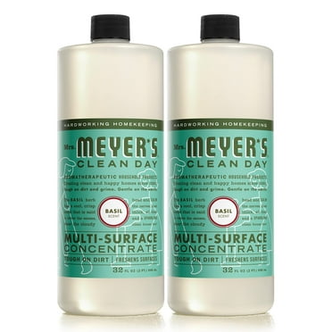 Mrs. Meyer,S Multi-Surface Cleaner Concentrate, Use To Clean Floors, Tile, Counters, Basil, 32 Fl. Oz - Pack Of 2