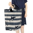 thumbnail image 4 of Yayeee Freestanding Laundry Hamper with Handle Collapsible Large Storage Basket for Clothes, Dark Sharks, 4 of 7