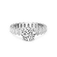 thumbnail image 4 of 2 Carat IGI Certified Round Shape Lab Grown Diamond Engagement Ring | 14K White Gold | Celeste Side Oval Diamond Eternity Lab Diamond Ring | FG-VS1-VS2 Quality Friendly Diamonds, 4 of 6