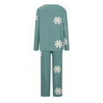 thumbnail image 4 of Riecok 2 Piece Pajama Set for Women V Neck PJ Set Long Sleeve Tops and Pants Cute Print Comfortable Soft Sleepwear, 4 of 5