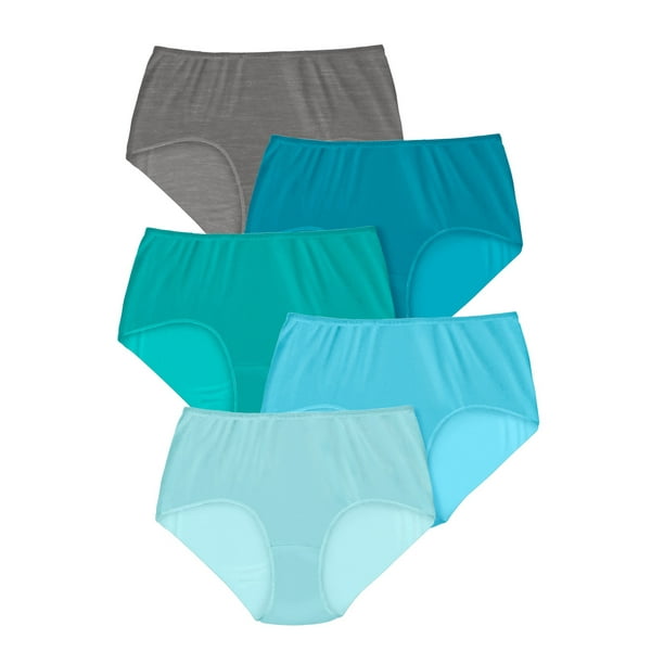 Comfort Choice Women's Plus Size Cotton Brief 5Pack Underwear