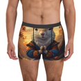 thumbnail image 2 of Bingfone Maple Leaf Meditating Squirrel Men's Underwear - Casual Stretch Boxer Briefs-Small, 2 of 7