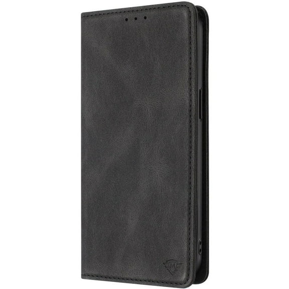Leather Folio Wallet Case for iPhone 17 Pro Max - Black