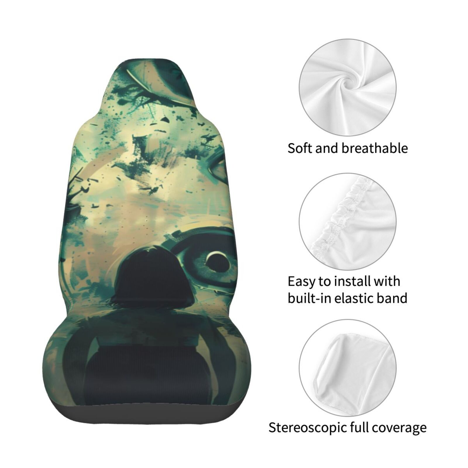 Naloa Eyes Watching In The Dark Car Seat Covers Universal Front Seat Coves for Car Accessories ,Padded Car Covers for Automotive, SUV, Truck, and Van