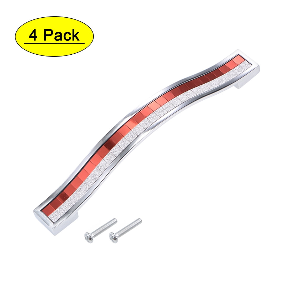 Uxcell 128mm Hole Centers Cabinet Pulls Drawer Handle Alloy Crystal Red 4Pack